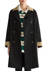 Casual Oversized Trench Coat Orolay #color_black