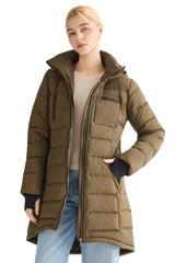 Orolay Slant Pocket Zip up Puffer Down Coat women #color_coffee