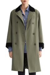 Casual Oversized Trench Coat Orolay #color_green