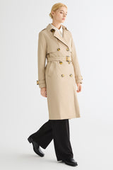 women 3/4 Belted Double-Breasted Trench from Orolay - #color_Frosted Almond