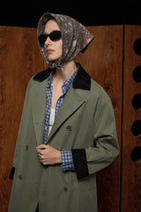 Casual Oversized Trench Coat Orolay #color_green