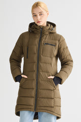 Orolay Slant Pocket Zip up Puffer Down Coat women #color_coffee