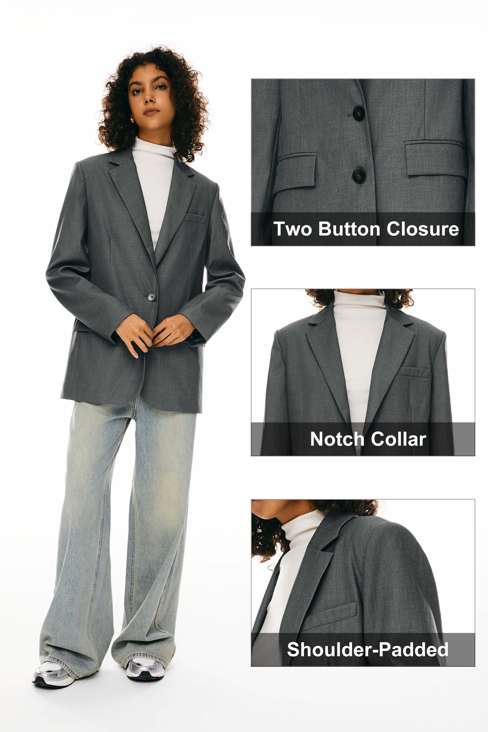 Orolay Long Sleeve Work Blazer Casual Business #color_darkgray