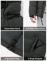 Orolay-Aurora Mens Lightweight Down Puffer-#color_Volcanic Ash,black,Bright Marigold