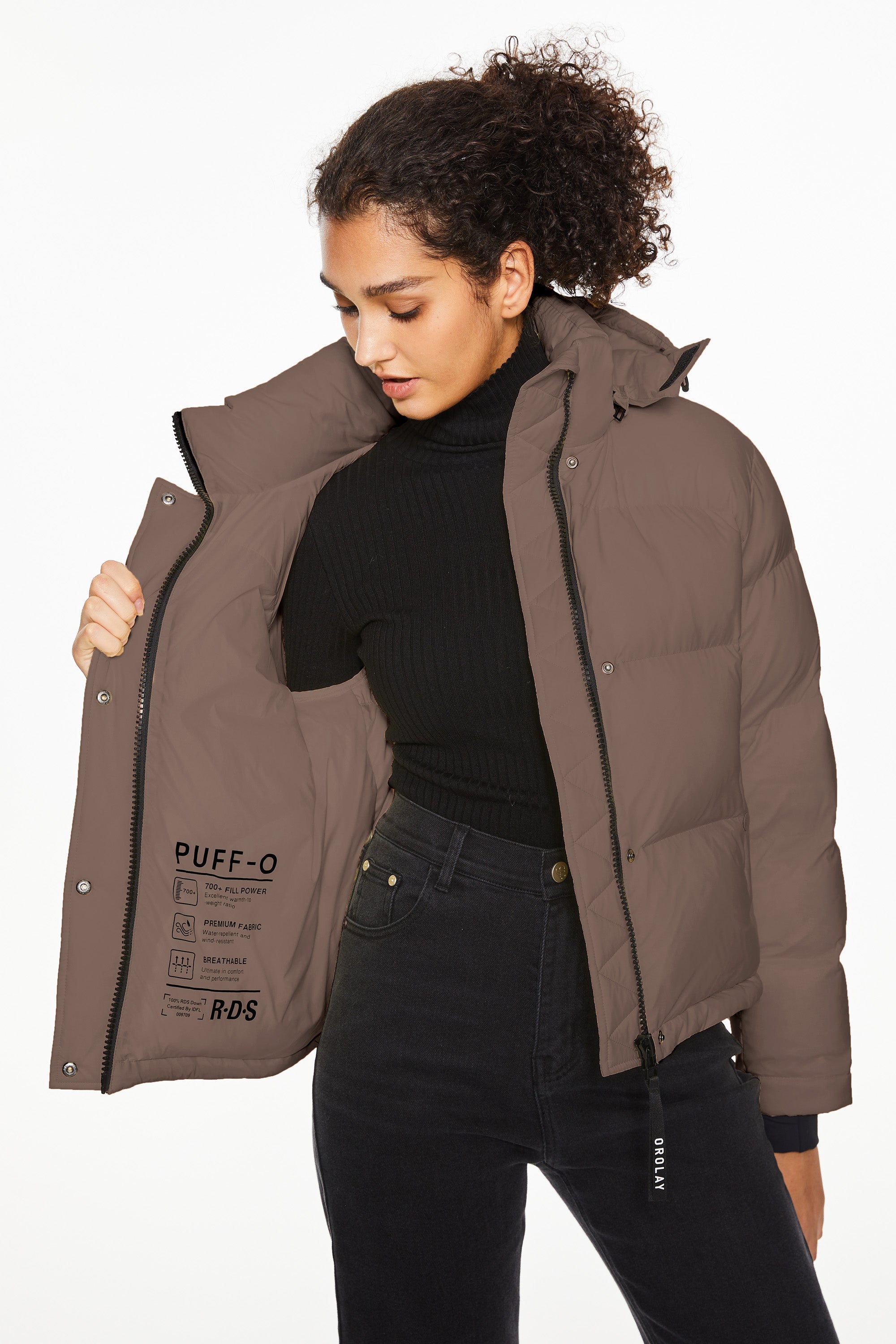 Orolay-Aurora Cropped Thermal Puffer-#color_coffee