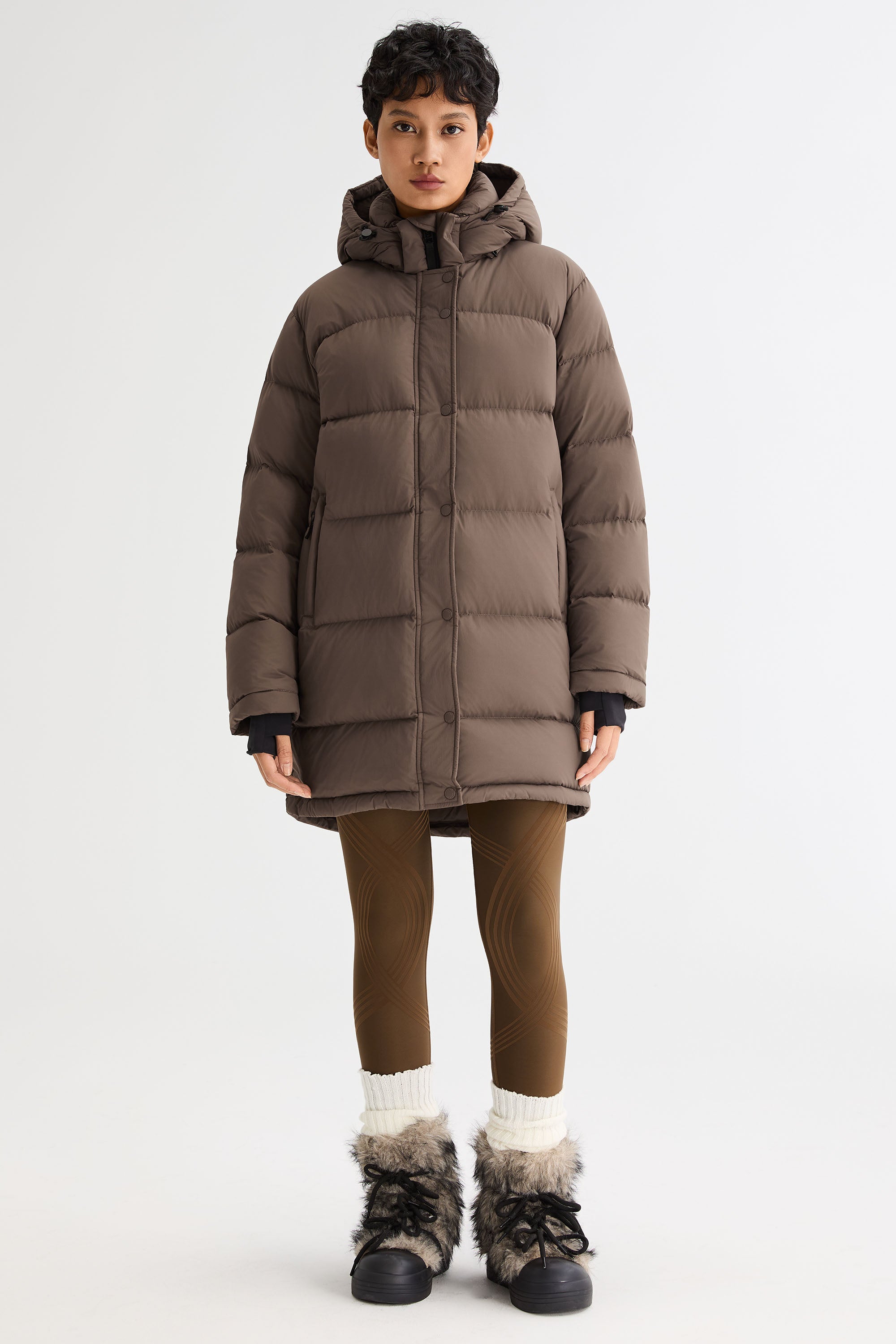 Orolay-Aurora Detachable Hood Down Puffer-#color_coffee