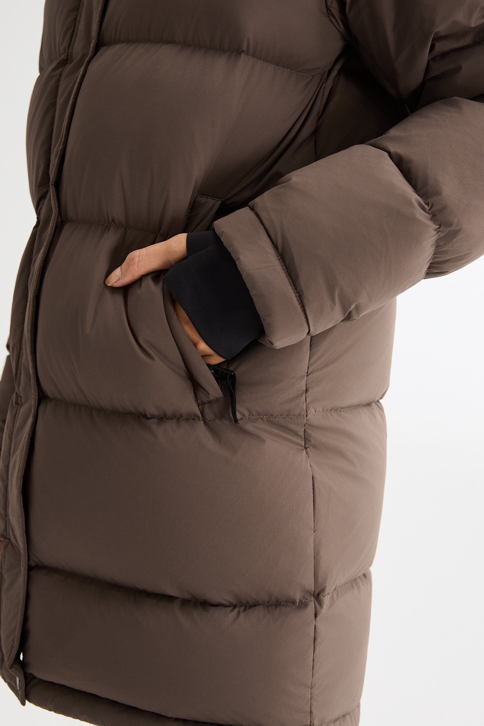 Orolay-Aurora Detachable Hood Down Puffer-#color_coffee