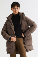 Orolay-Aurora Detachable Hood Down Puffer-#color_coffee