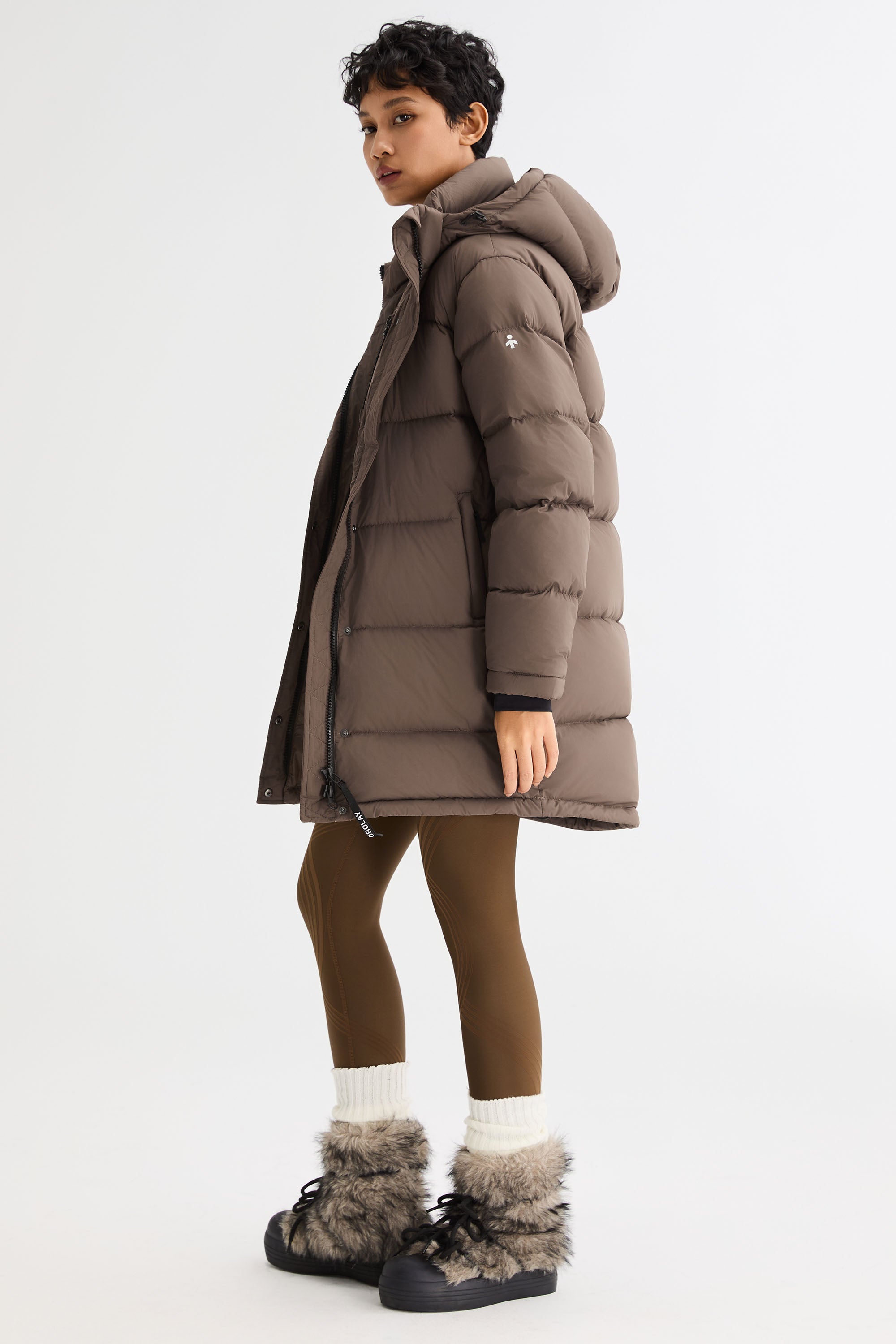 Orolay-Aurora Detachable Hood Down Puffer-#color_coffee