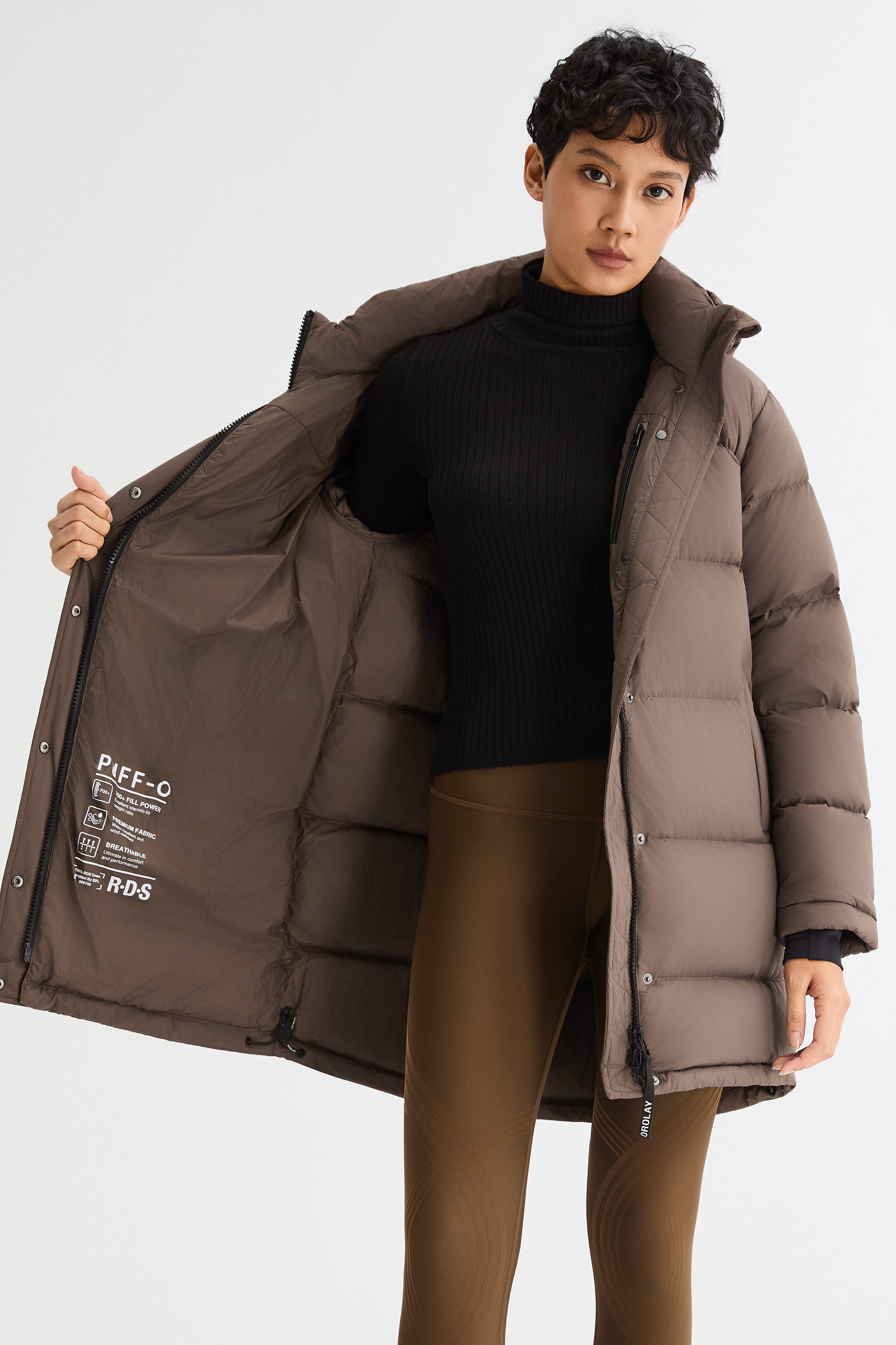 Orolay-Aurora Detachable Hood Down Puffer-#color_coffee