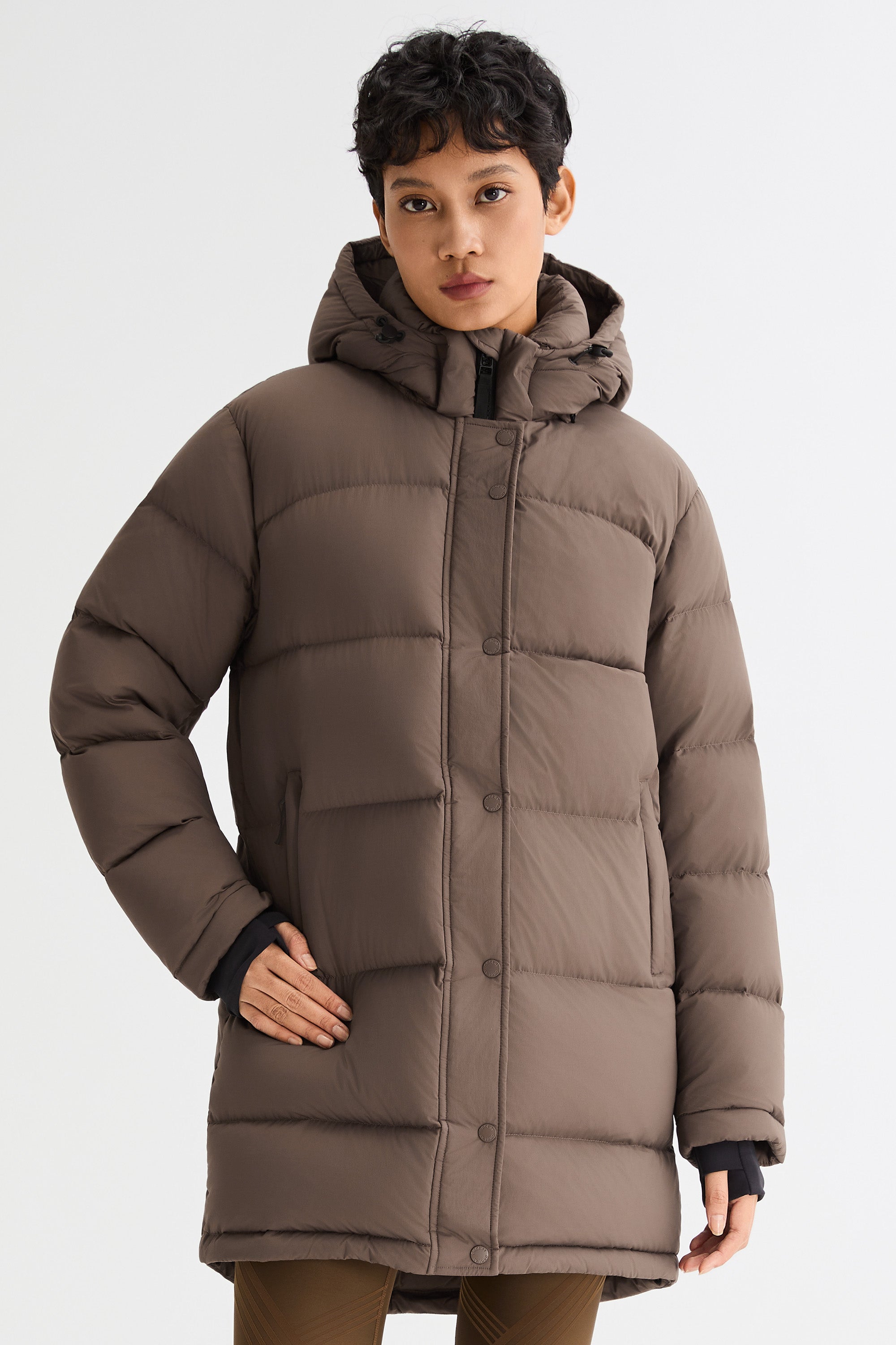 Orolay-Aurora Detachable Hood Down Puffer-#color_coffee