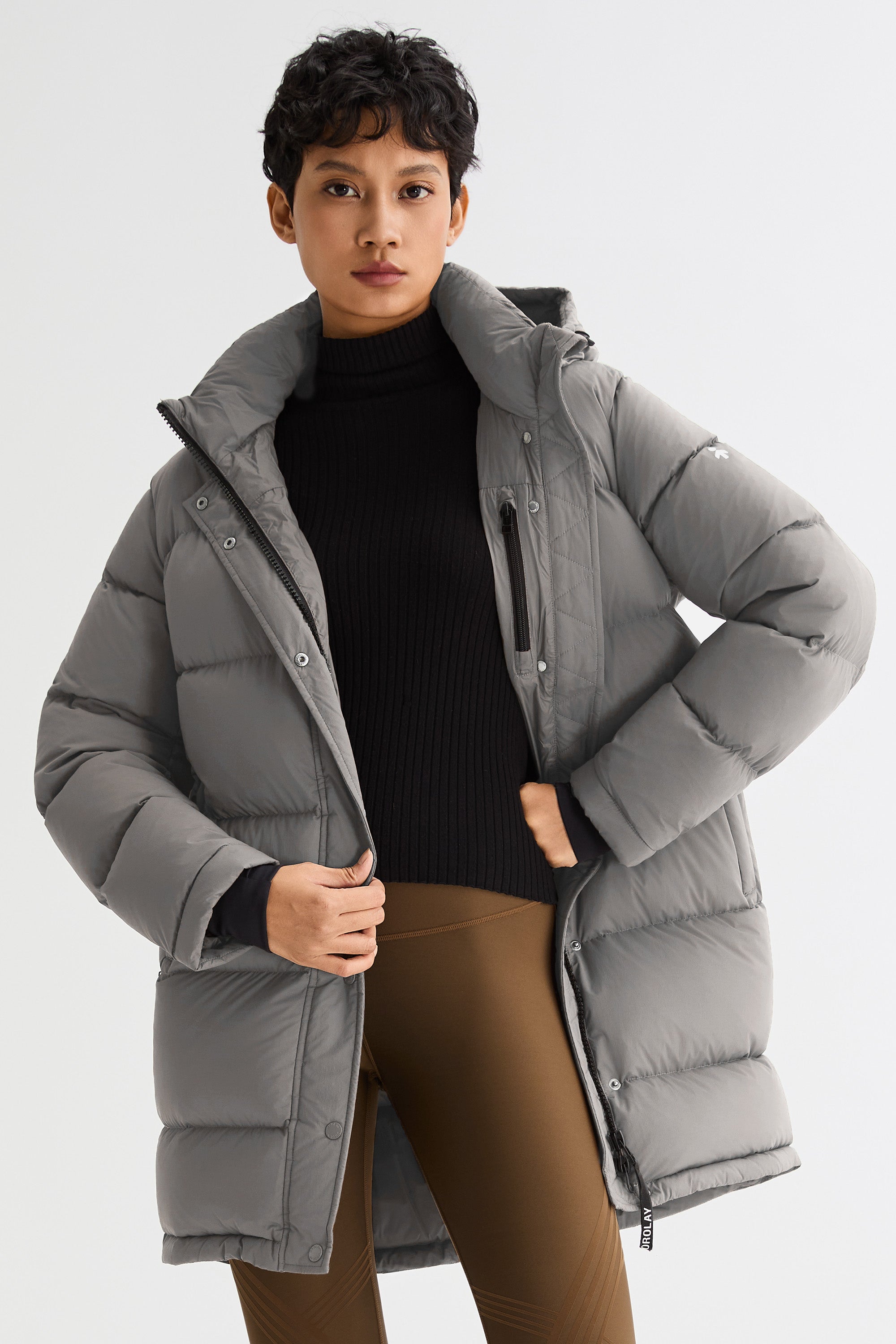 Orolay-Aurora Detachable Hood Down Puffer-#color_gray