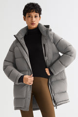 Orolay-Aurora Detachable Hood Down Puffer-#color_gray