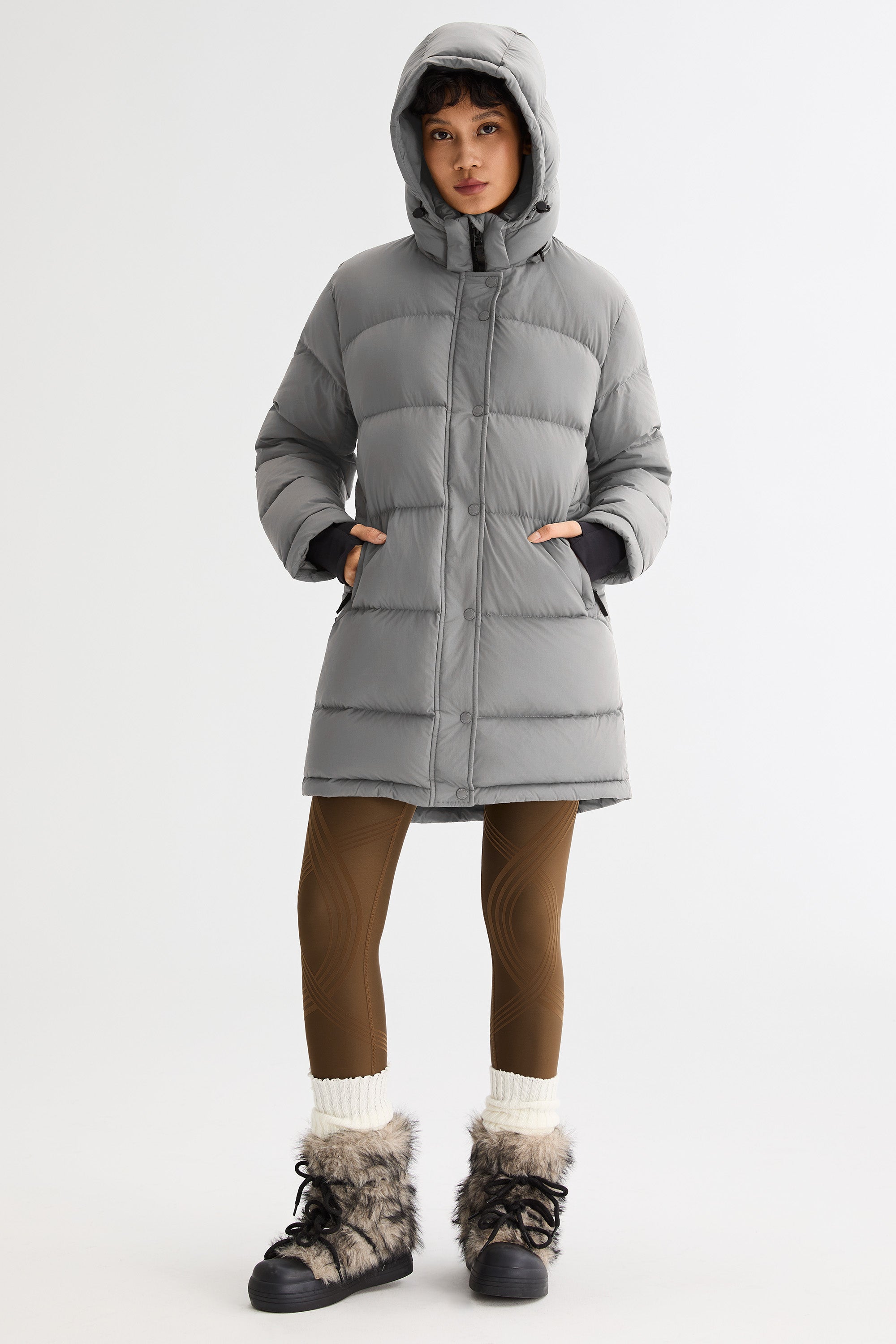 Orolay-Aurora Detachable Hood Down Puffer-#color_gray