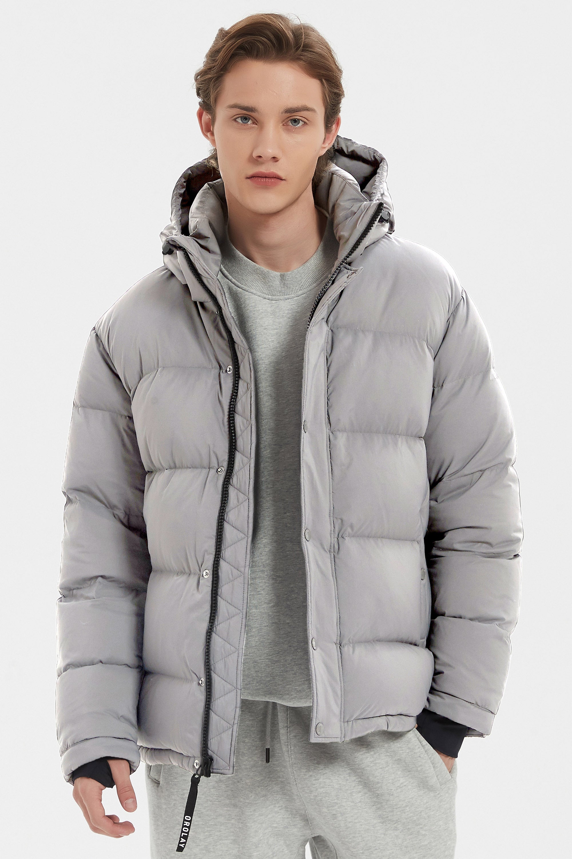 Orolay-Aurora Mens Lightweight Down Puffer-#color_gray
