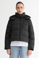 CityForm Short Detachable Hood Down Jacket orolay #color_black