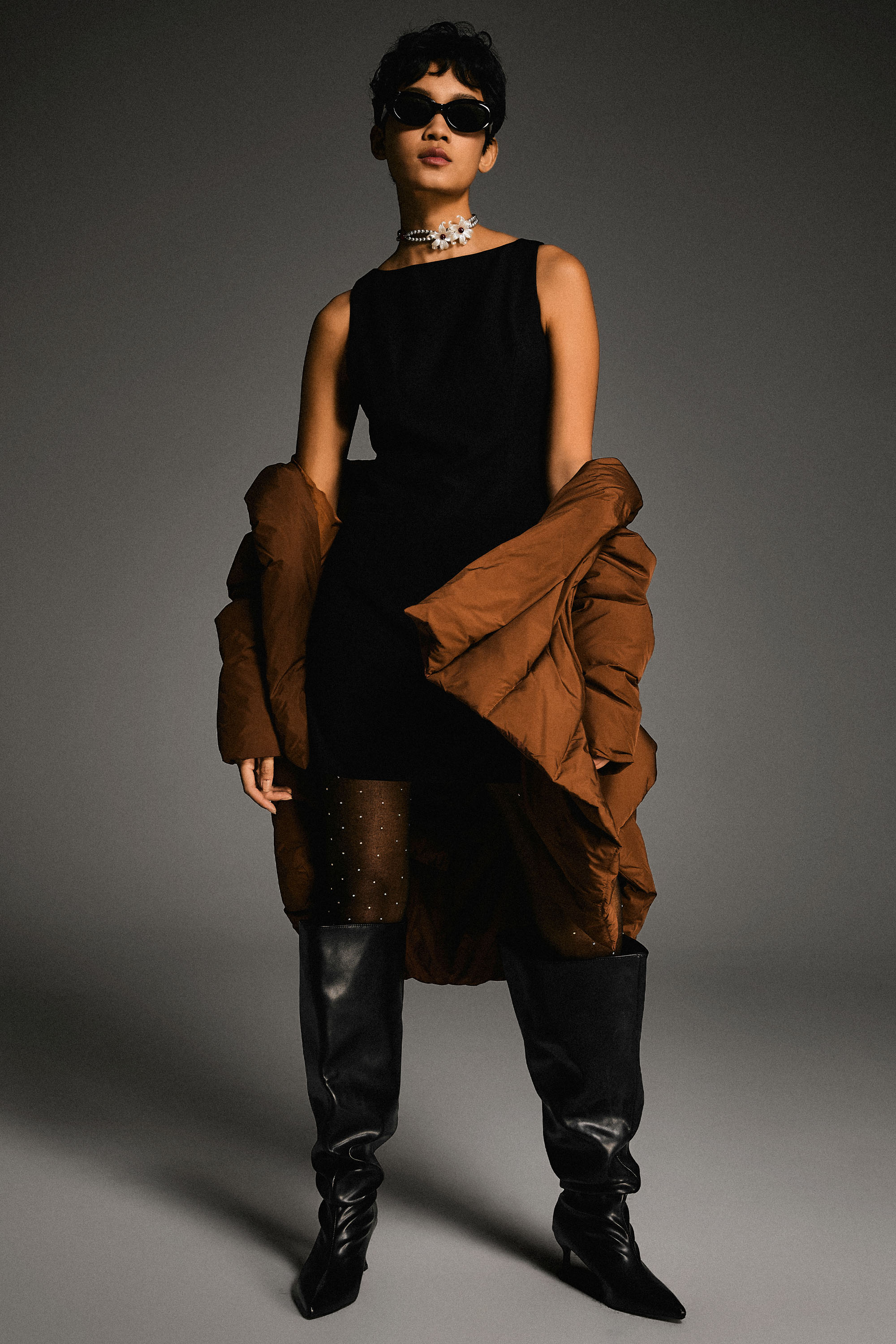 Orolay-Cloak Puffer Down Coat-#color_Nuthatch