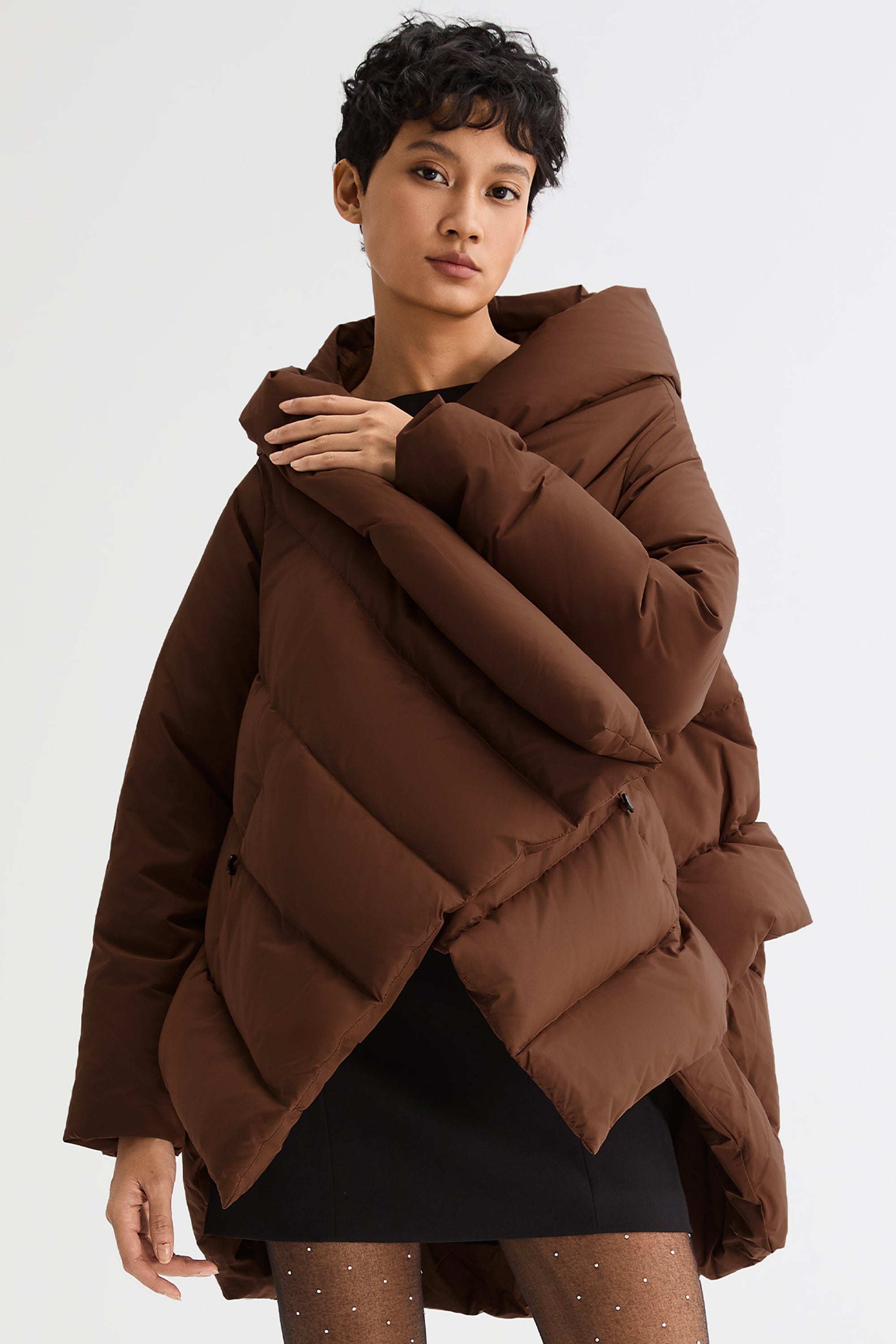 Orolay-Cloak Puffer Down Coat-#color_Nuthatch