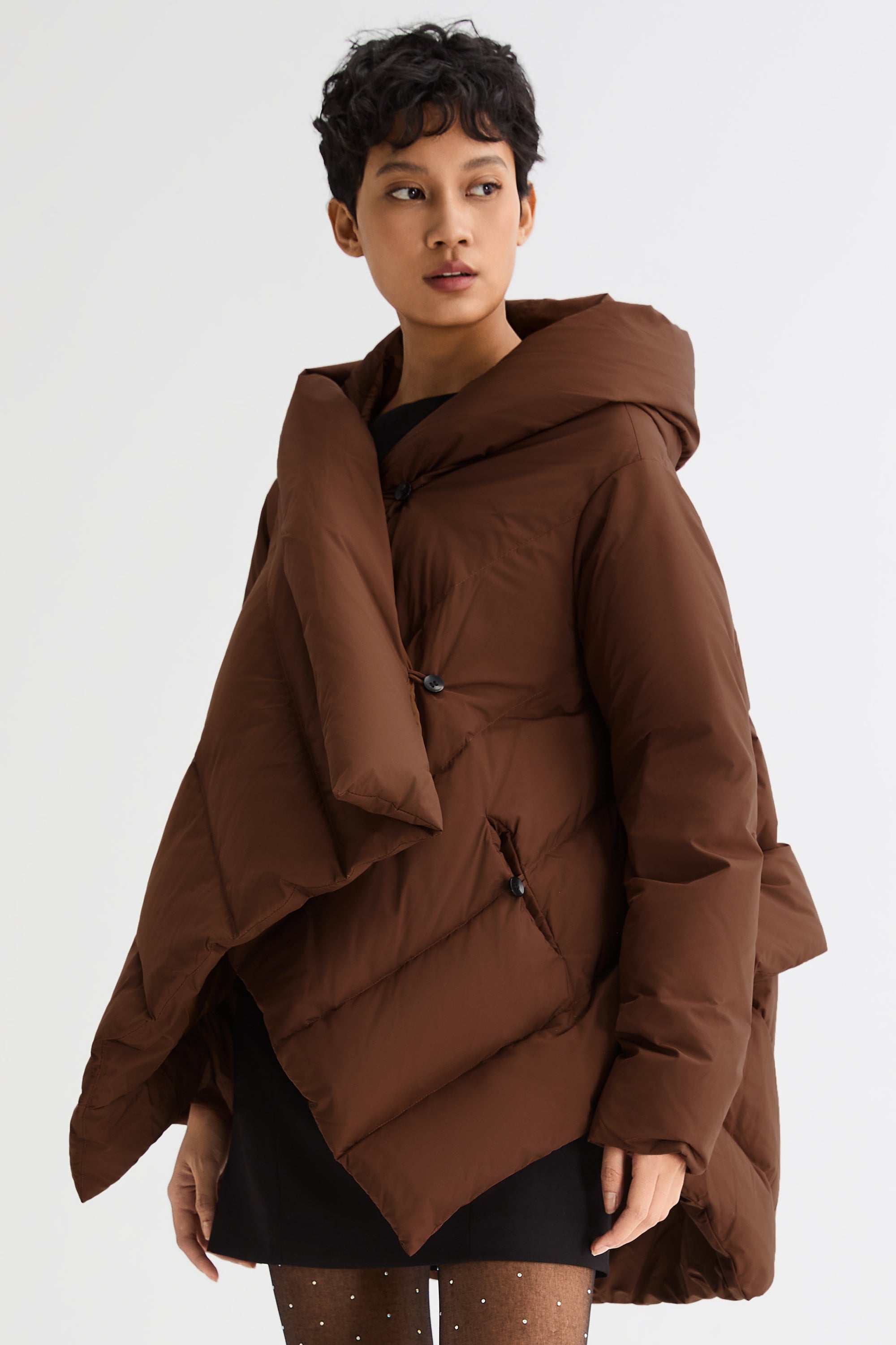 Orolay-Cloak Puffer Down Coat-#color_Nuthatch