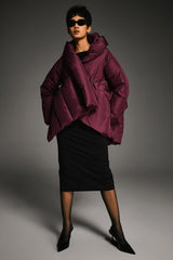 Orolay-Cloak Puffer Down Coat-#color_American Beauty
