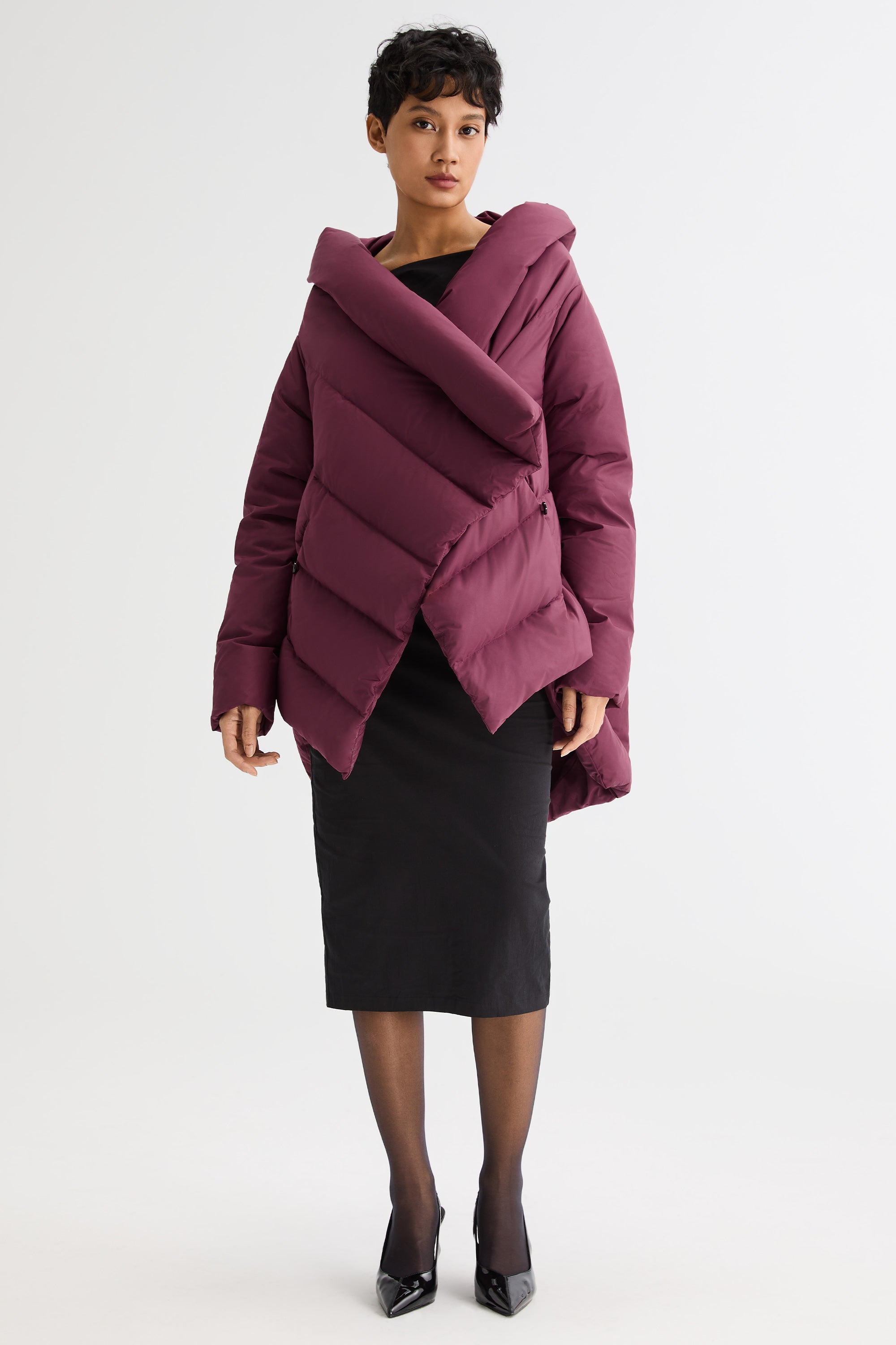 Orolay-Cloak Puffer Down Coat-#color_American Beauty