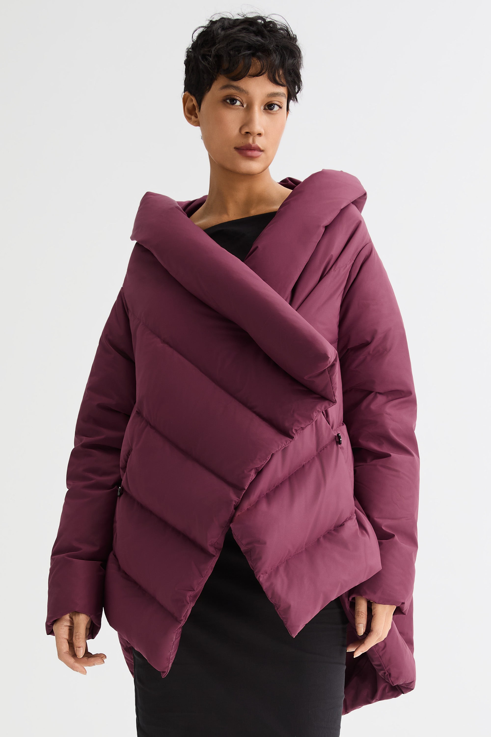 Orolay-Cloak Puffer Down Coat-#color_American Beauty