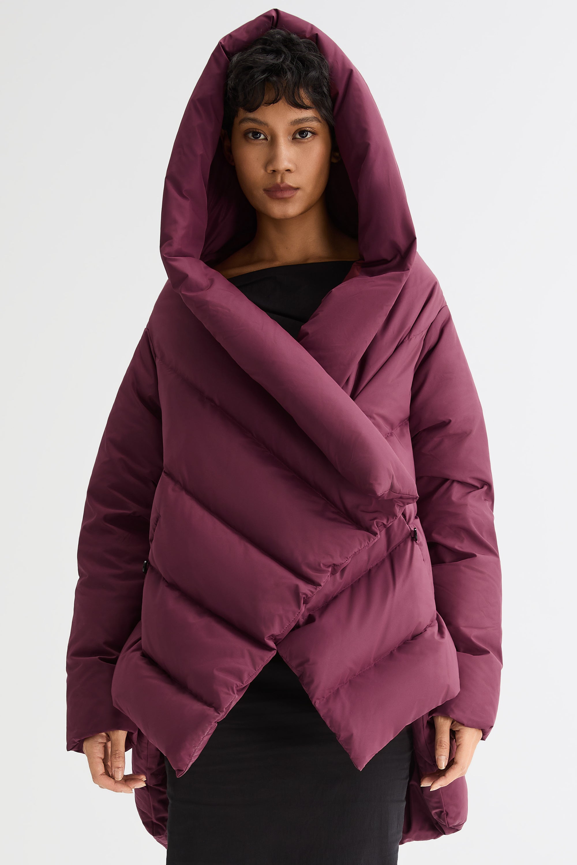 Orolay-Cloak Puffer Down Coat-#color_American Beauty