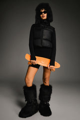 Orolay-Cropped Puffer Down Vest-#color_Black