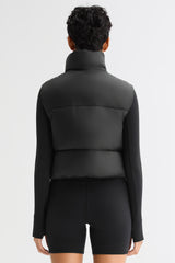 Orolay-Cropped Puffer Down Vest-#color_Black