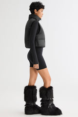 Orolay-Cropped Puffer Down Vest-#color_Black