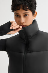 Orolay-Cropped Puffer Down Vest-#color_Black