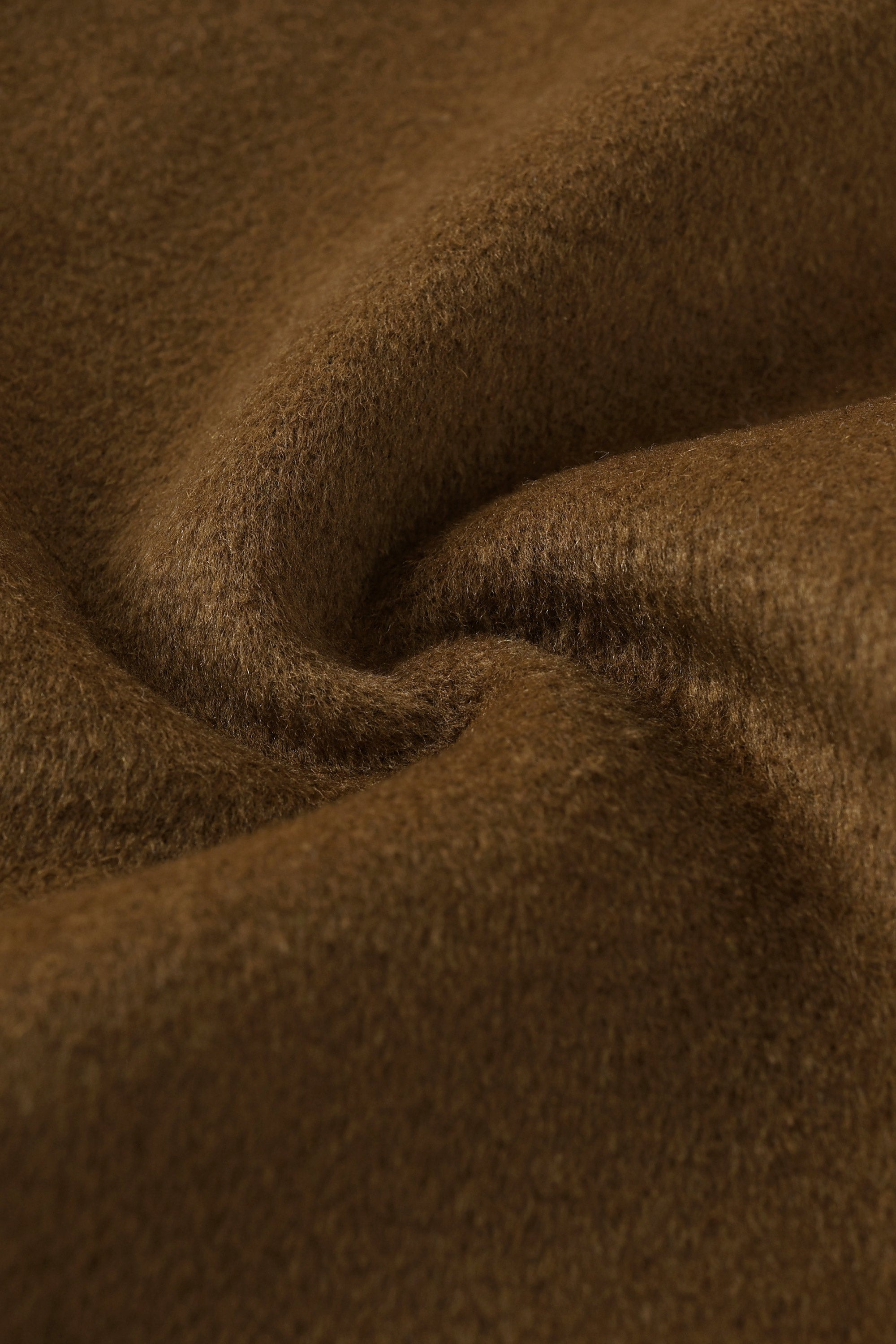 Double Breasted Pea Wool Coat #color_brown