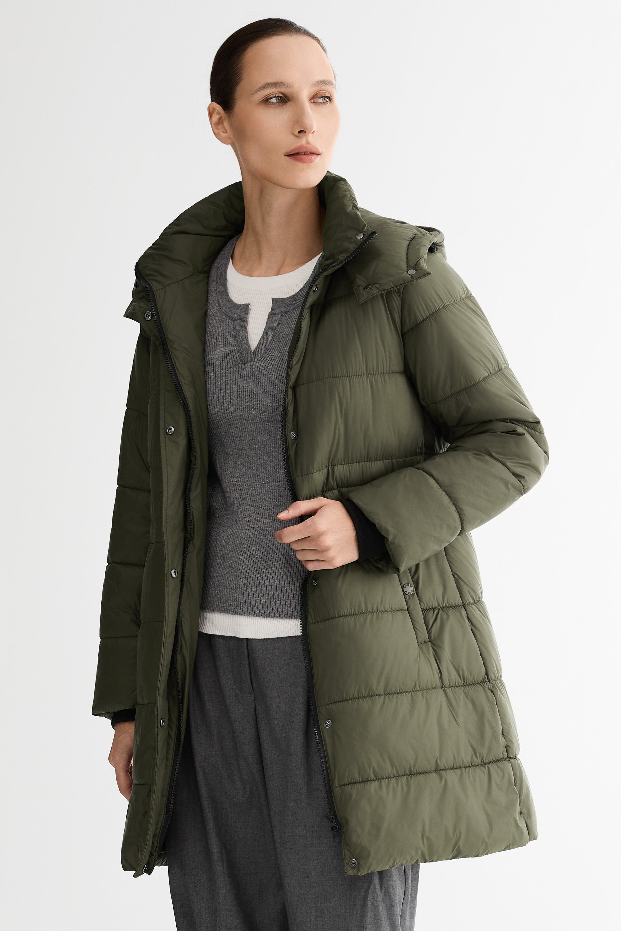 Everyday Insulated Puffer with Hood #color_olive