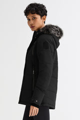 Orolay-Faux Fur Hooded Mountain Parka-#color_Black