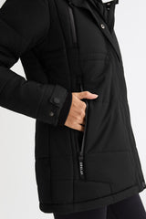 Orolay-Faux Fur Hooded Mountain Parka-#color_Black