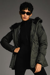 Orolay-Faux Fur Hooded Mountain Parka-#color_Rosin