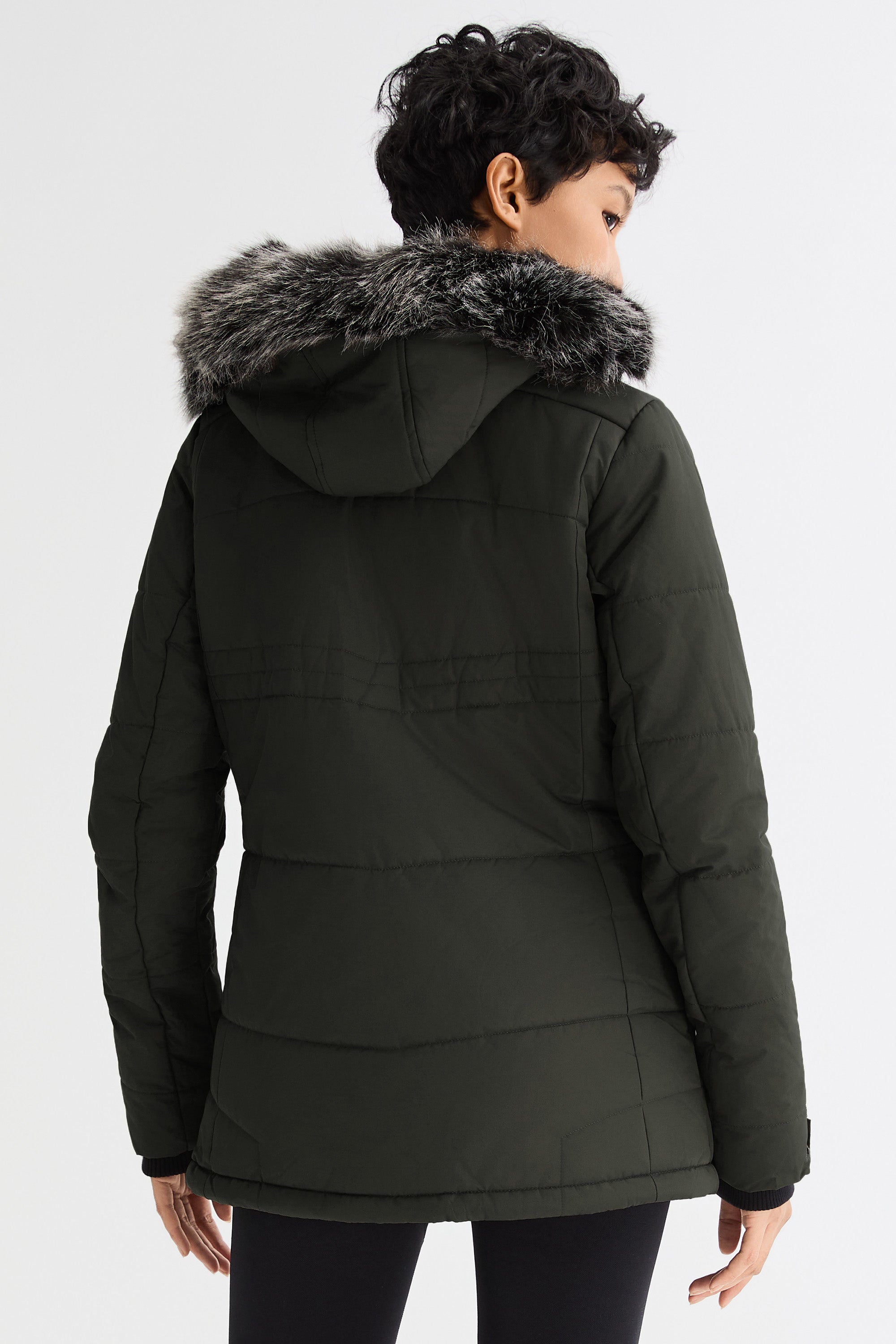 Orolay-Faux Fur Hooded Mountain Parka-#color_Rosin