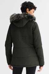 Orolay-Faux Fur Hooded Mountain Parka-#color_Rosin