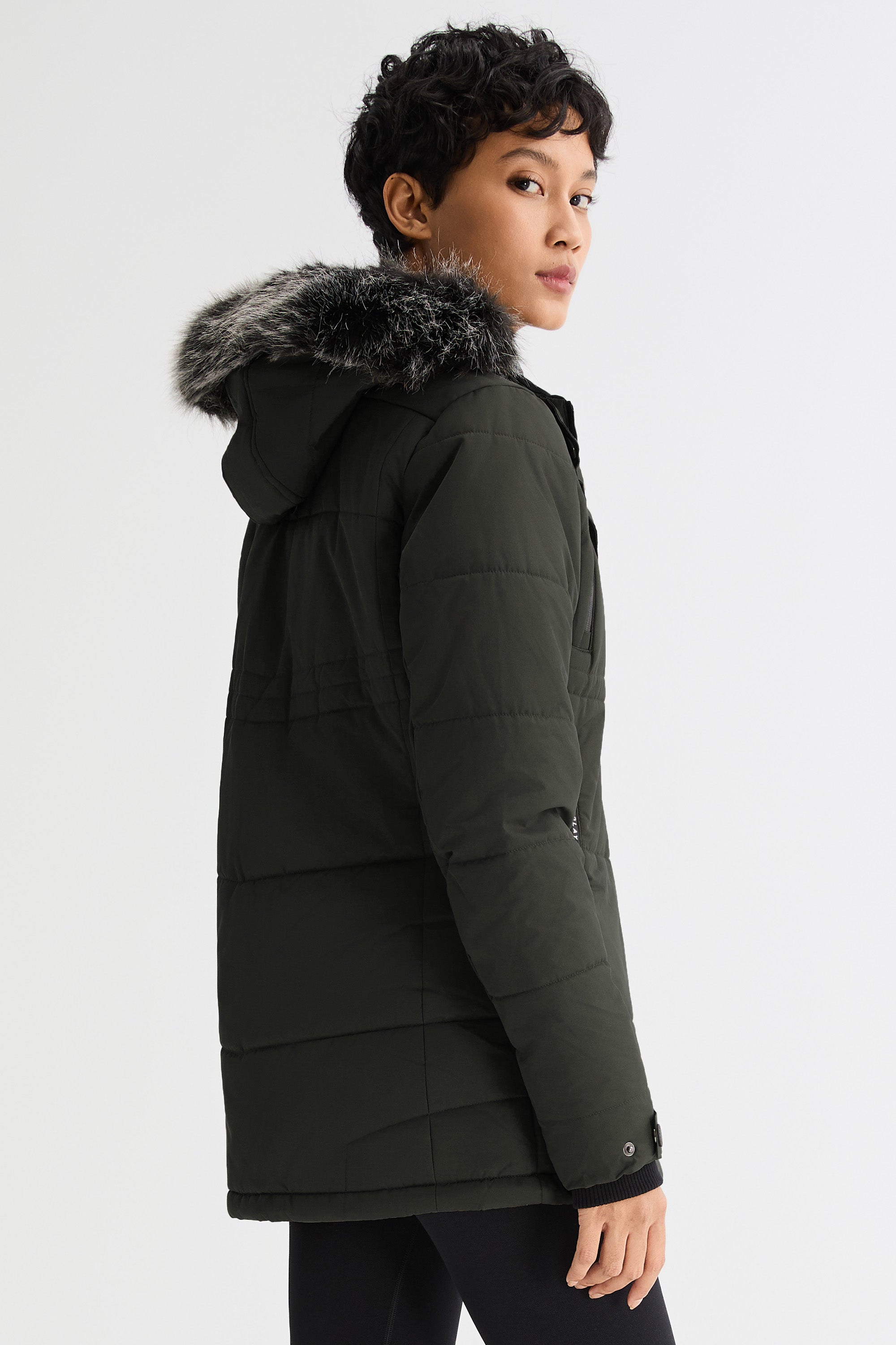 Orolay-Faux Fur Hooded Mountain Parka-#color_Rosin