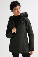 Orolay-Faux Fur Hooded Mountain Parka-#color_Rosin