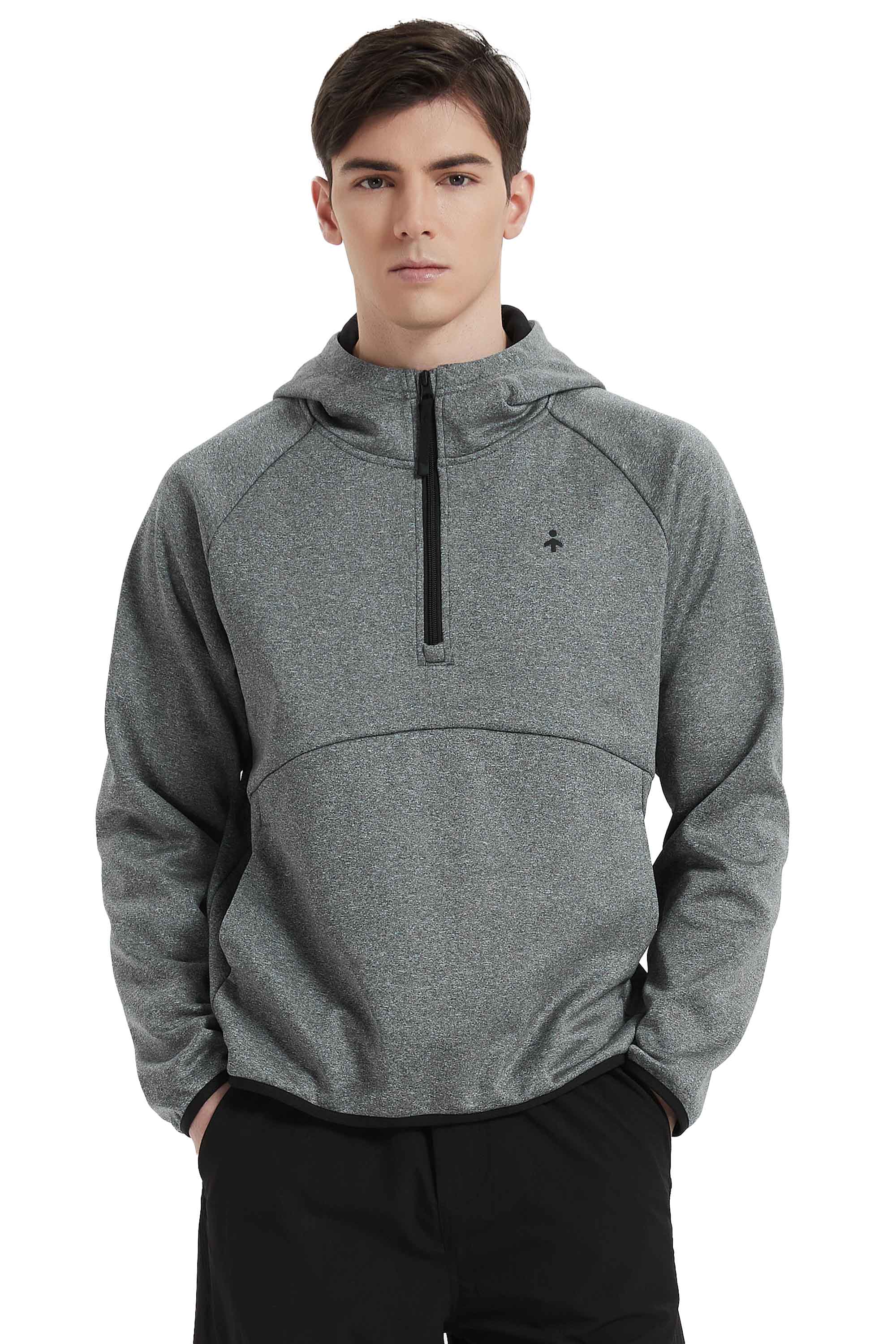Half Zip Pullover Long Sleeve Sweatshirt #color_gray