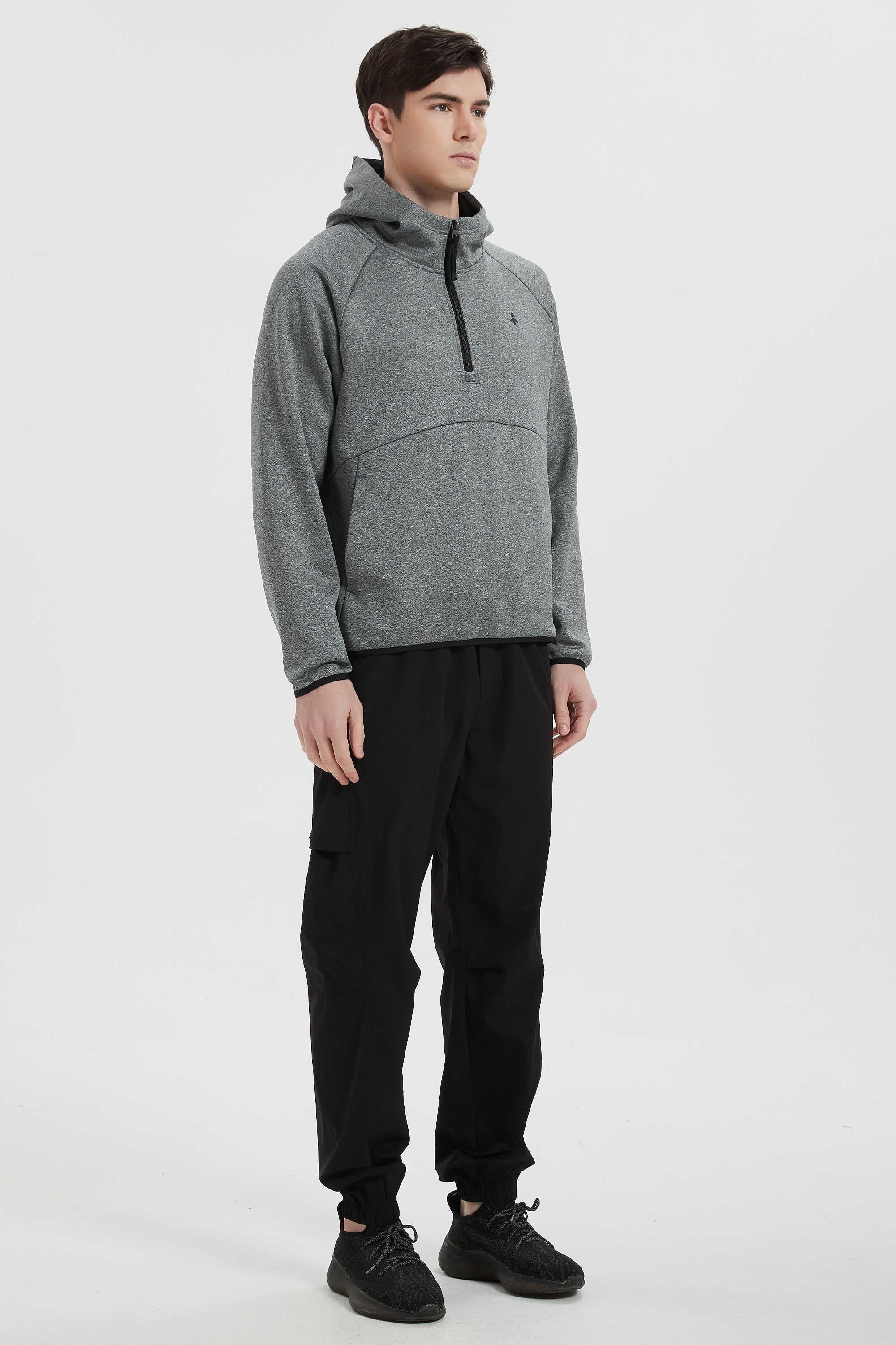 Half Zip Pullover Long Sleeve Sweatshirt #color_gray