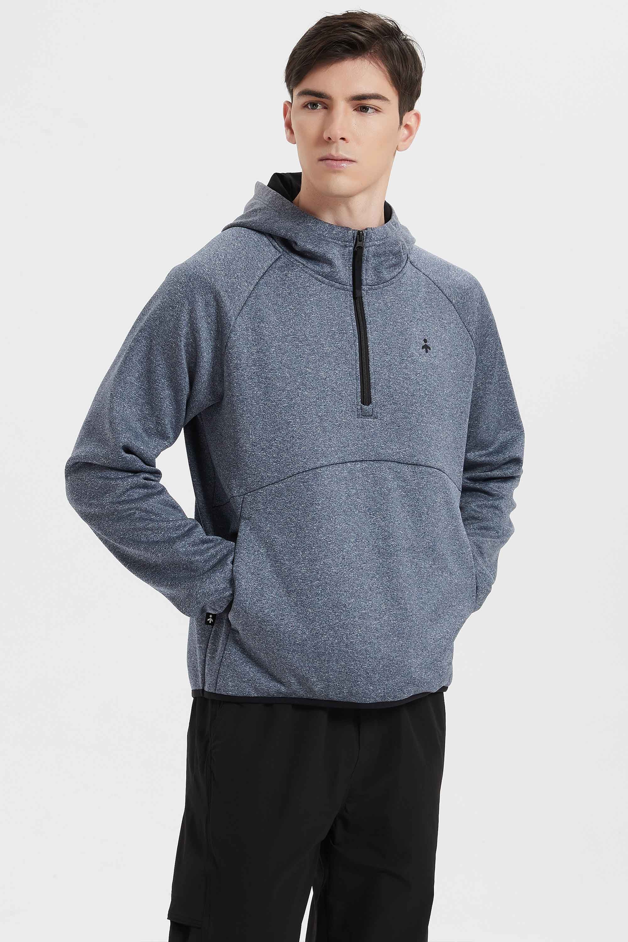 Half Zip Pullover Long Sleeve Sweatshirt #color_navy