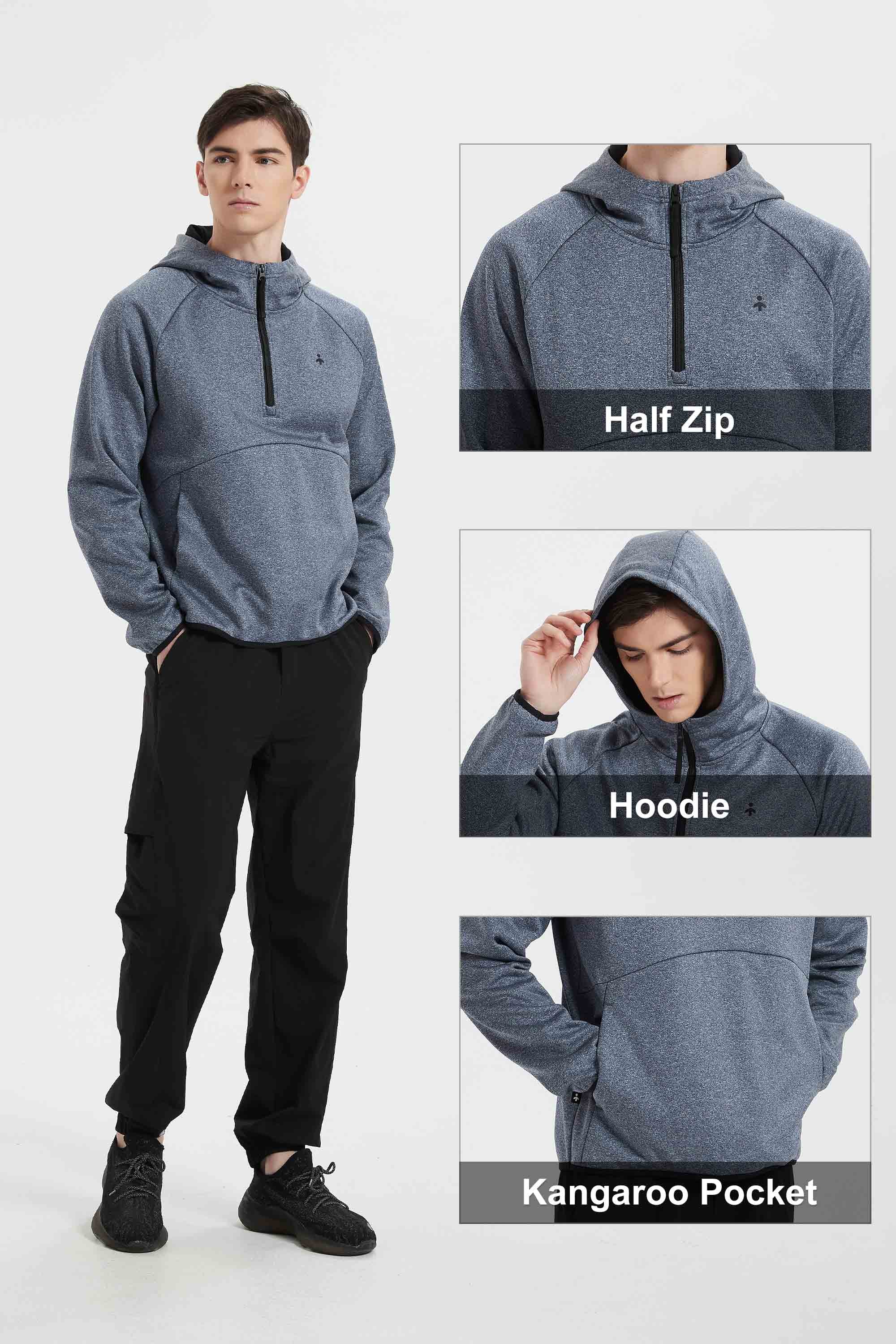 Half Zip Pullover Long Sleeve Sweatshirt #color_navy