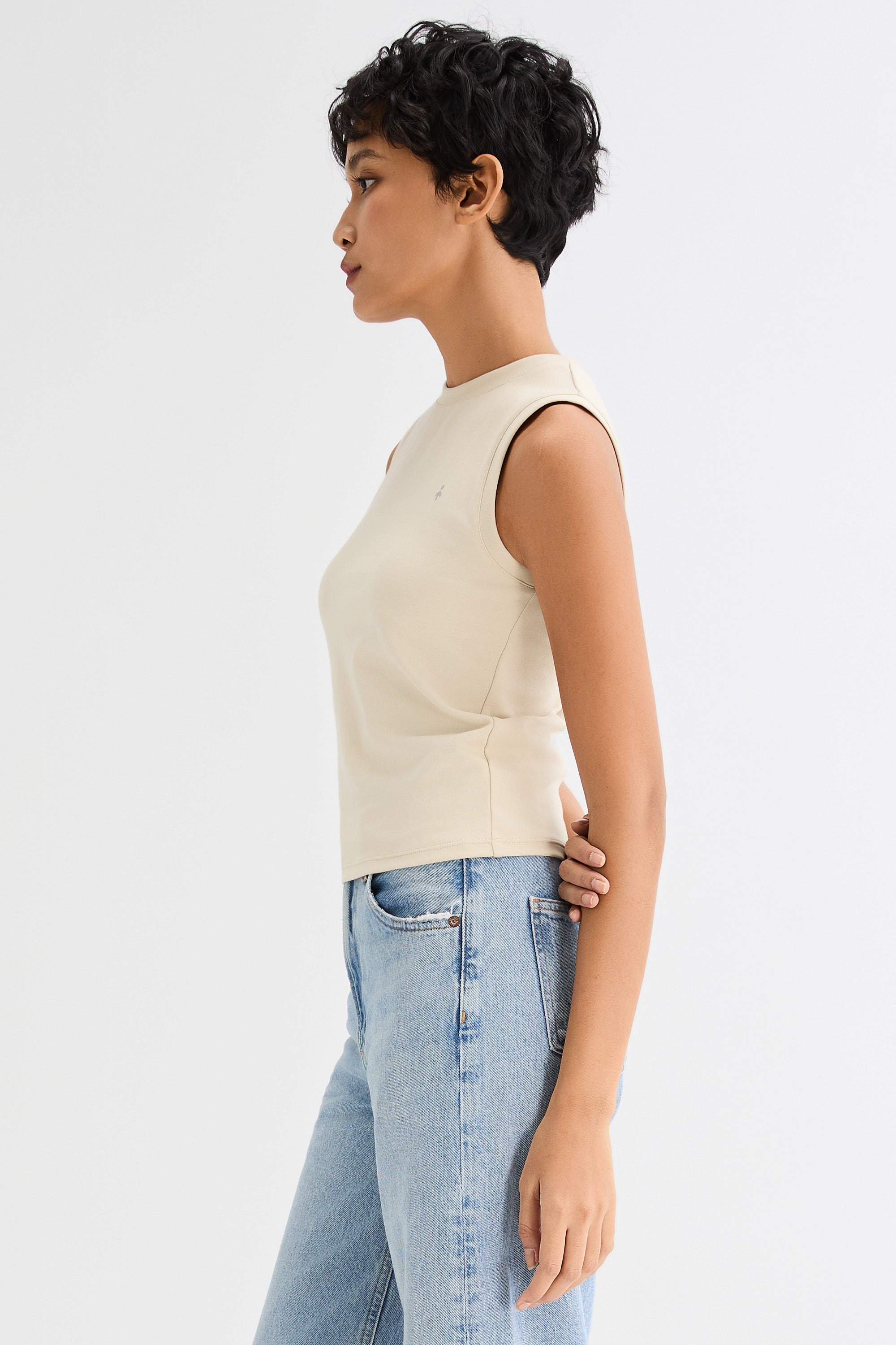 Orolay High Neck Tank Tops Sleeveless Workout #color_khaki