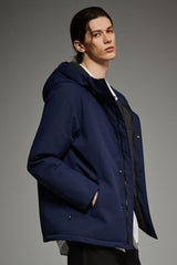 Hooded Lightweight Cropped Everyday Puffer Orolay #color_navy