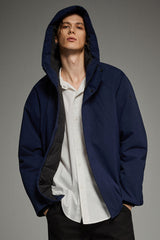 Hooded Lightweight Cropped Everyday Puffer Orolay #color_navy