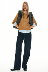 Orolay Hooded Puffer Down Vest Cropped Zip Up Lightweight #color_dark Green