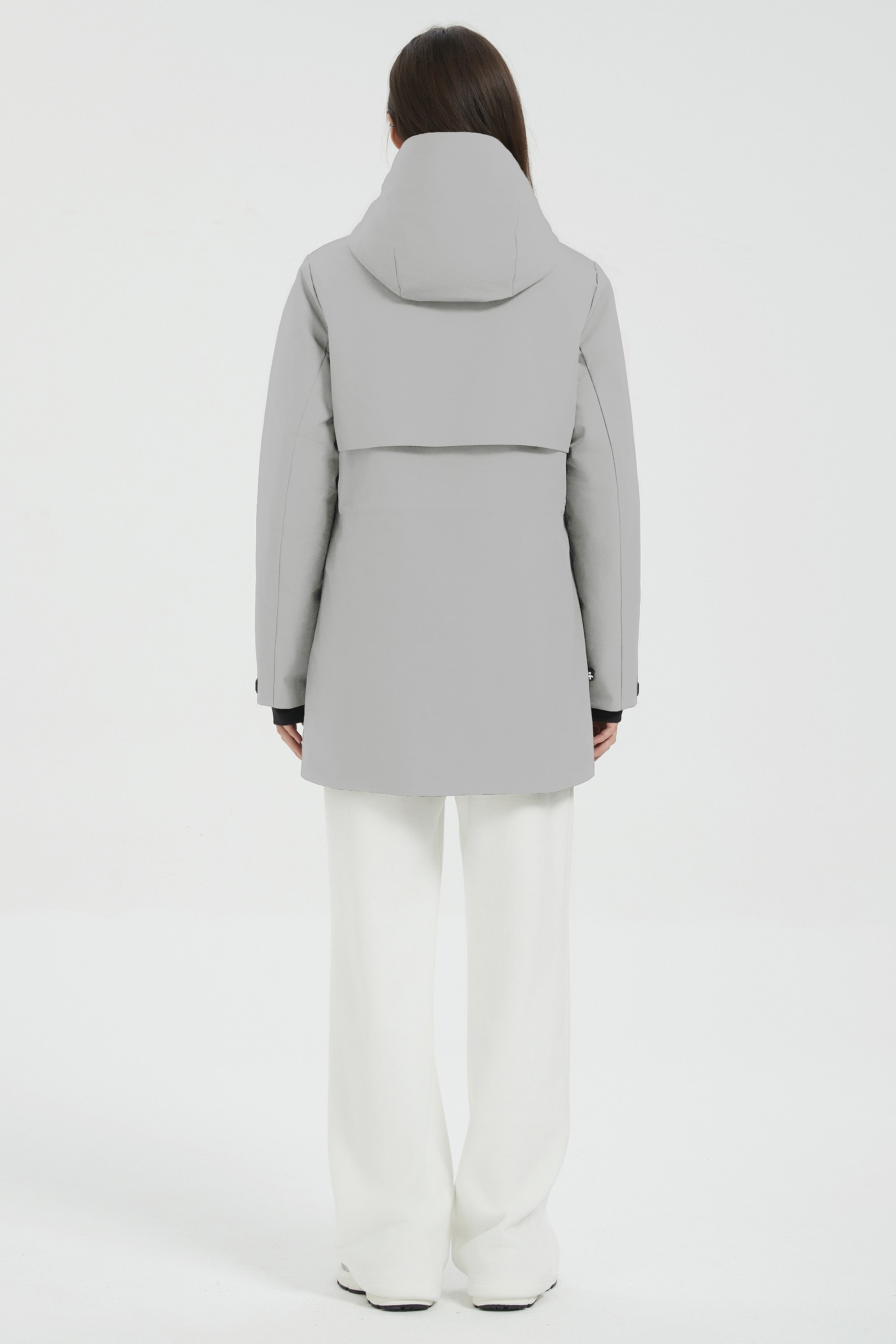 Hooded Winter Warm Parka Full Zip Lightweight #color_gray