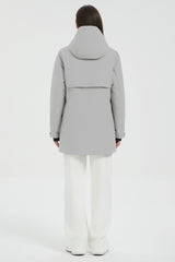 Hooded Winter Warm Parka Full Zip Lightweight #color_gray